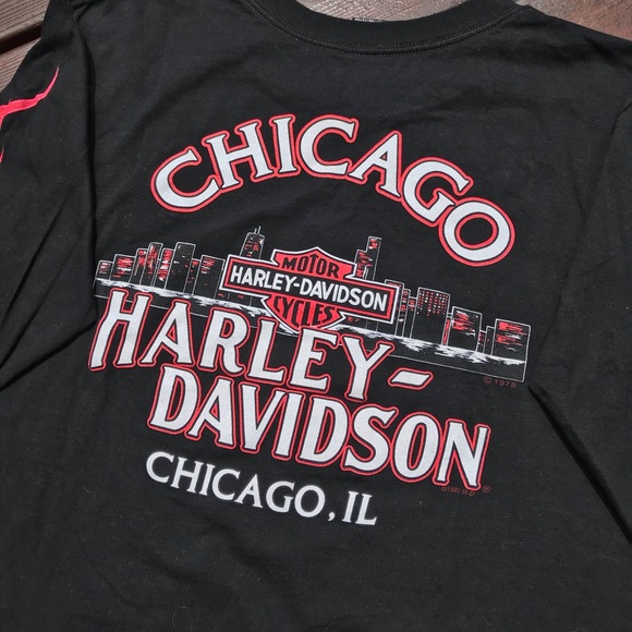 Vintage 1998 Harley Davidson Flame Chicago Shirt - Picture 5 of 7